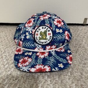 2022 US Open Floral Red White Blue Golf Strapback Adjustable Hat Cap OSFA